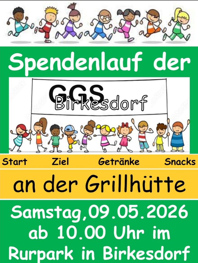 Plakat Spendenlauf der GGS Birkesdorf 2026